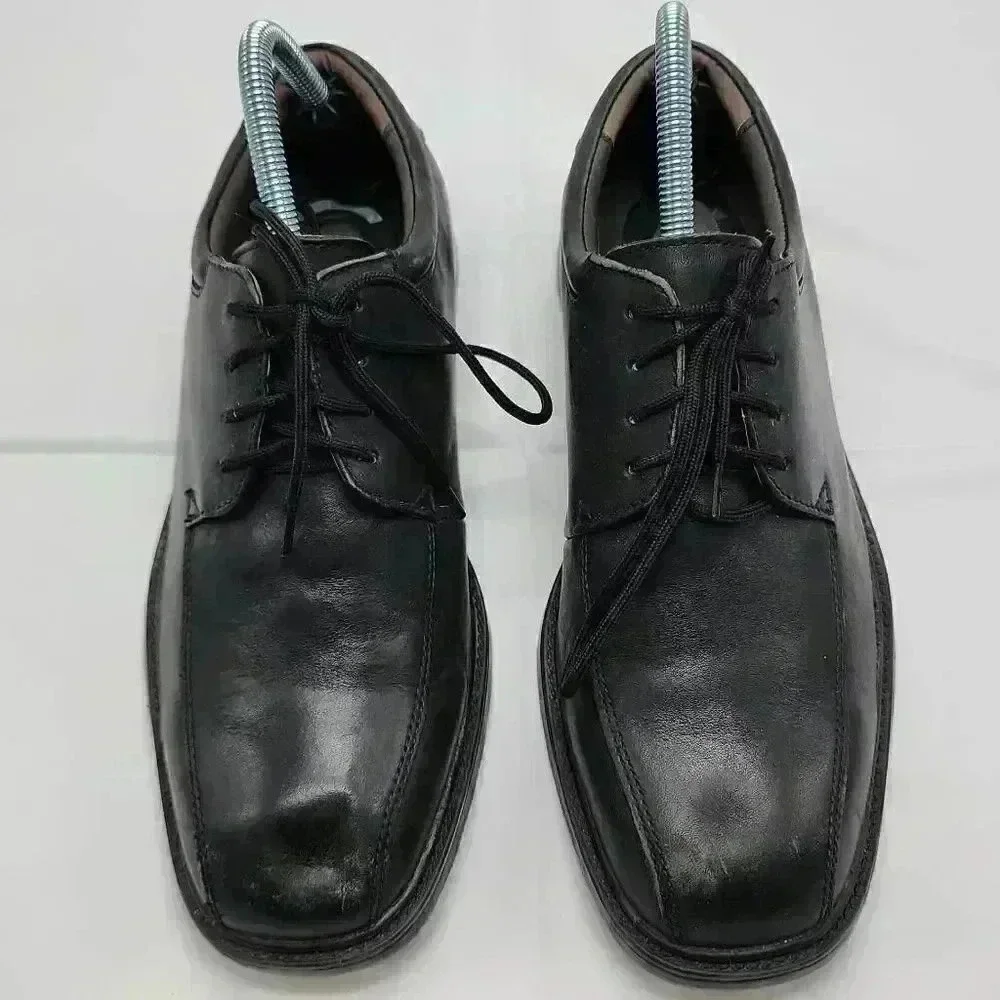 Nunn Bush Mens Black Marcell Lace Up Bike Toe Leather Oxford Dress Shoes Size 8M - Picture 3 of 13